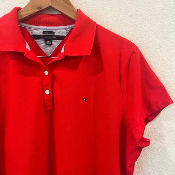 Tommy Hilfiger Womens Classic Fit Short Sleeve Red Polo SEE PHOTOS | Size XXL - Picture 2 of 6